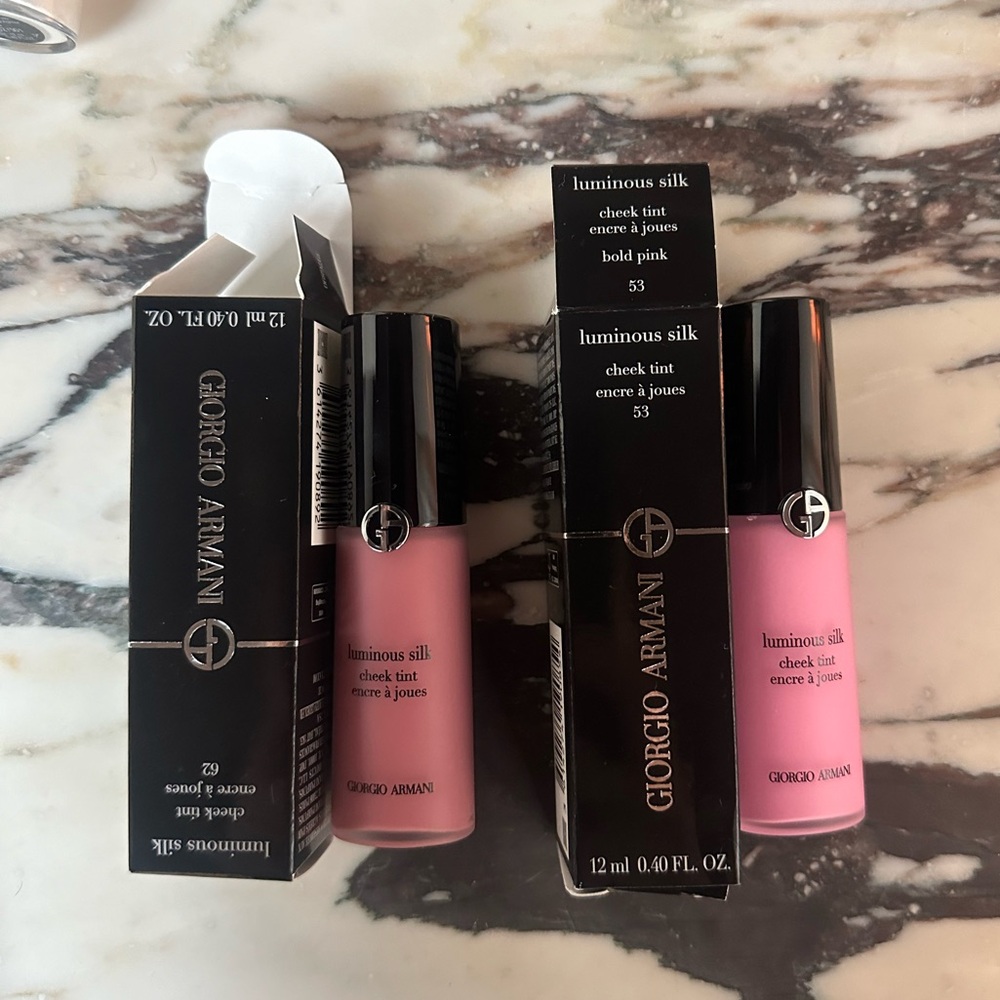 Two Armani blushes NEW AND UNOPENED WITH BOX 
retail 39$ each